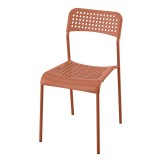 Scaun plastic pentru exterior, stivuibil, inaltime 77 cm, Caramiziu