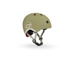 Casca de protectie pentru copii, sistem de reglare magnetic cu led, XXS-S, 45-51 cm, 1 an+, Olive, Scoot Ride