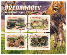 S. TOME E PRINCIPE 2016 - Fauna, Animale de prada / set complet - colita+bloc foto