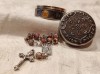 Set CUTIE ROZAR cu FECIOARA MARIA 1900 si ROZAR CLOISONNE de colectie UNIC super