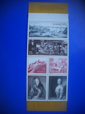 HOPCT TIMBRE SUEDIA MNH 1120 ARTA-PICTURA TABLOURI-CARNET-6 VAL 1972-NESTAMPILAT foto