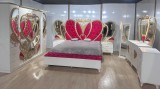Dormitor complet Royal rosu saltea inclusa 180x200cm