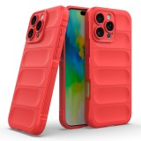 Husa antisoc pentru iphone 16 pro max, margini striate, magic shield, red