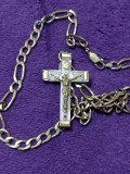 Crucifix cu lant masiv auriu,lant si crucifix vechi auriu-necesita curatare