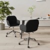 VidaXL Scaune de bucătărie pivotante, 2 buc., negru, material textil 3103094