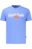 Napapijri Tricou S-Aylmer barbati, cu imprimeu cu text, Regular Fit, Albastru