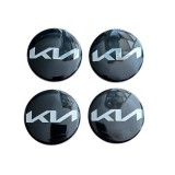 Set 4 capace roti 58 mm negre compatibil janta aliaj KIA Model Nou