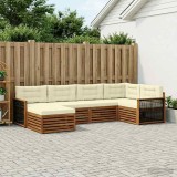 vidaXL Set de canapele de exterior cu pernă 6 pcs Natural și Crem 3383563