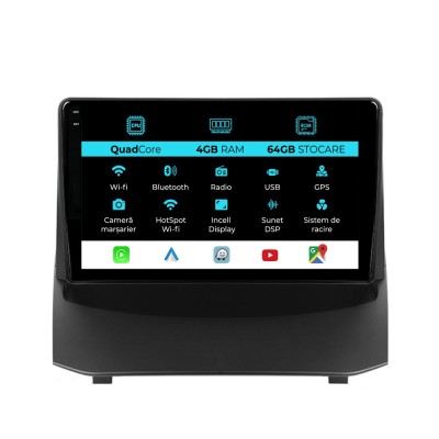 Navigatie Dedicata Ford Fiesta (2009-2017),QuadCore, 9Inch, 4Gb Ram, 64Gb Stocare, Carplay foto