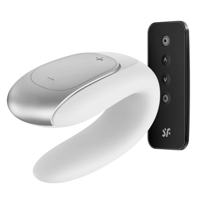 Vibrator Cuplu Double Fun Remote Control Bluetooth Alb Free APP foto