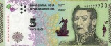 ARGENTINA █ bancnota █ 5 Pesos █ 2015 █ P-359 █ Seria B █ UNC █ necirculata