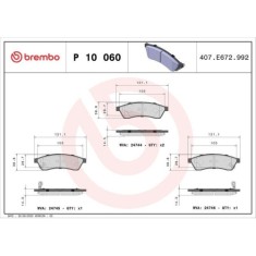 Placute frana Chevrolet Epica (Kl1), 2.0, 2.0 D, 2.5, punte spate, cu indicator uzura acustic, Brembo