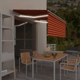 Copertina retractabila manual stor&amp;LED portocaliu&amp;maro 3x2,5 m GartenMobel Dekor, vidaXL