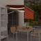 Copertină retractabilă manual stor&amp;LED portocaliu&amp;maro 3x2,5 m