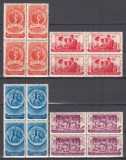 ROMANIA 1953 LP 346 AL IV-LEA FESTIVAL AL TINERETULUI SI STUDENTILOR BUCURESTI SERIA IN BLOCURI DE 4 TIMBRE STARE MNH