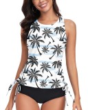 Bluză de bikini WOWENY pentru femei, model tankini, cu spate &icirc;ncrucișat și bretele, haine de baie, uscare rapidă, vară, cu căptușeală, RB-PC, XXL