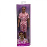 BARBIE PAPUSA BAIAT FASHIONISTAS IN SALOPETA STIL HAWAIAN SI SANDALE VERZI, Mattel