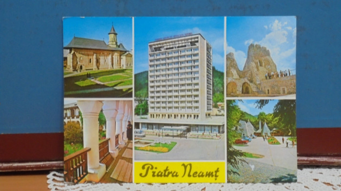 RSR - PIATRA NEAMT - 5 VEDERI DIN ORAS - 1972 - CIRCULATA, TIMBRATA.