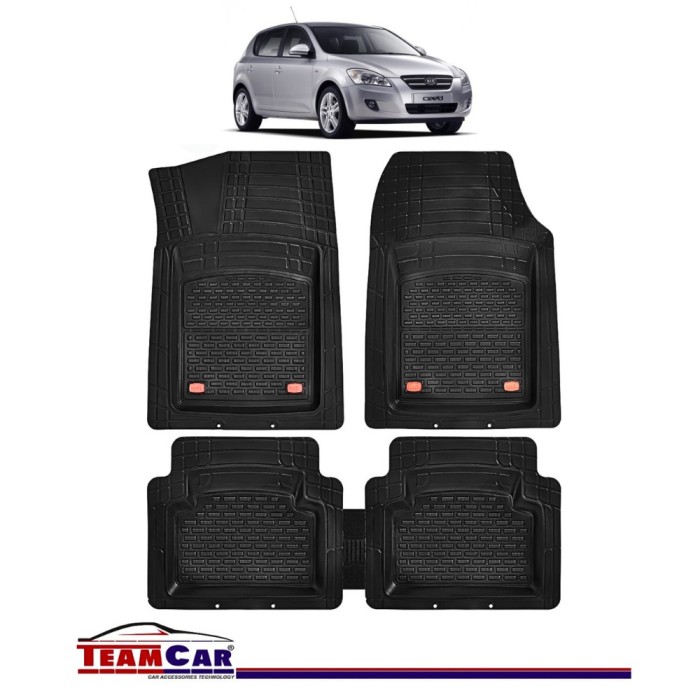 Covorase Auto TeamCar&reg; Kia Ceed ED (2006-2012) - Negru - Cauciuc Rezistent Tip Tavita
