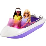 Set de joaca Barbie Mermaid Power, Barca cu 2 papusi, Mattel
