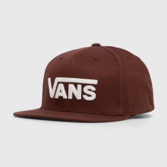 Vans șapcă de baseball din bumbac culoarea maro, cu imprimeu, VN0A36OR7YO1