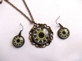 Set bijuterii cu sticla cu mandala 34035