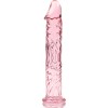 Dildo din sticla borosilicata NEBULA SERIES by Ibiza &ndash; Model 12, Transparent roz, 17 cm lungime, &Oslash; 3.5 cm, hipoalergenic