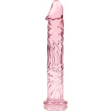 Dildo din sticla borosilicata NEBULA SERIES by Ibiza &ndash; Model 12, Transparent roz, 17 cm lungime, &Oslash; 3.5 cm, hipoalergenic