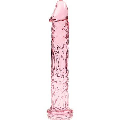 Dildo din sticla borosilicata NEBULA SERIES by Ibiza &amp;ndash; Model 12, Transparent roz, 17 cm lungime, &amp;Oslash; 3.5 cm, hipoalergenic foto