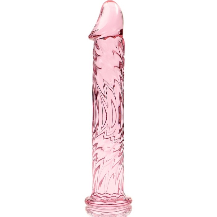 Dildo din sticla borosilicata NEBULA SERIES by Ibiza &ndash; Model 12, Transparent roz, 17 cm lungime, &Oslash; 3.5 cm, hipoalergenic