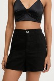 Answear Lab pantaloni scurti culoarea negru, neted, high waist