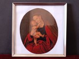 Frumoasă Pictură Antica, Fecioara Maria cu Pruncul Isus, Lucas Cranach, Religie, Ulei, Realism