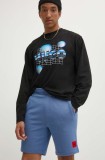 HUGO pantaloni scurti din bumbac culoarea negru, 50466196