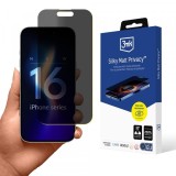 Folie de protectie Ecran Matte Privacy 3MK Silky pentru Apple iPhone 16 Pro Max, Sticla Securizata, Full Glue