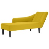 vidaXL Sezlong cu cotiera dreapta catifea galbena 4009798