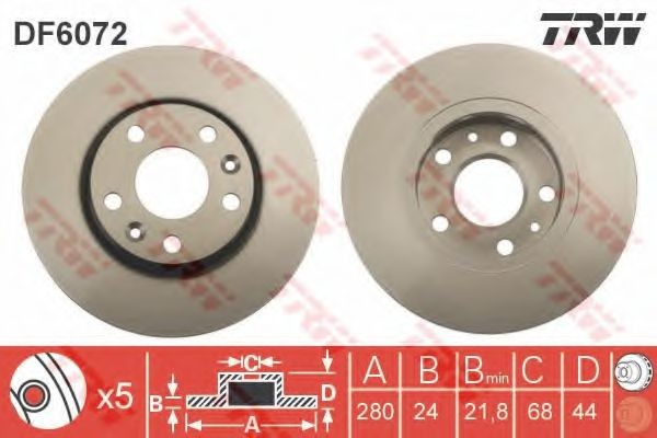 Disc frana DACIA DUSTER (2010 - 2016) TRW DF6072