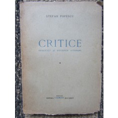 Critice. Realități și exigențe literare, vol. I - Ștefan Popescu (1947)