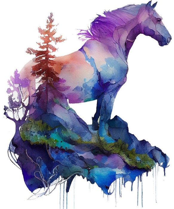 Sticker decorativ, Cal, Multicolor, 60 cm, 1259STK-3
