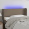 vidaXL Tăblie de pat cu LED, gri taupe, 83x16x78/88 cm, textil
