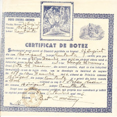 M3 C18 - 1946 - Certificat de botez - Parohia Baraganul - jud Constanta