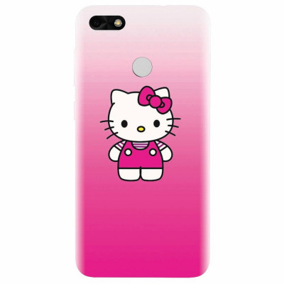 Husa silicon pentru Huawei P9 Lite, Cute Pink Catty foto