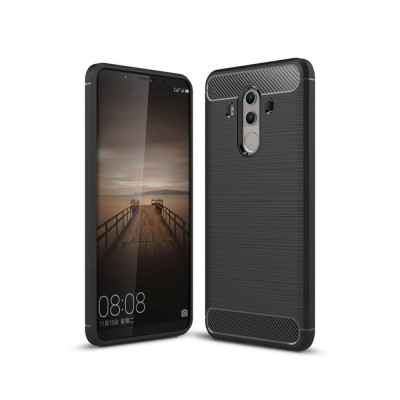 Husa Compatibila cu Huawei Mate 10 Pro Techsuit Carbon Silicone Negru foto