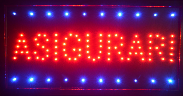 Reclama LED - ASIGURARI - de interior, 48 x 25cm