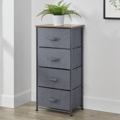 Comoda Dona cu 4 sertare gri/efect lemn [pro.tec] HausGarden Leisure