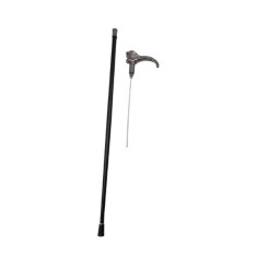 Baston decorativ, Lion Stance, metalic, sabie interioara, 90 cm, negru