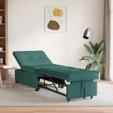 vidaXL Sofa Bed 3-in-1 - Canapea rabatabilă din țesătură verde &icirc;nchis