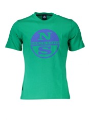 Tricou barbati, cu imprimeu cu logo, Regular fit, Verde deschis, M foto