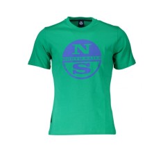 Tricou barbati, cu imprimeu cu logo, Regular fit, Verde deschis, M