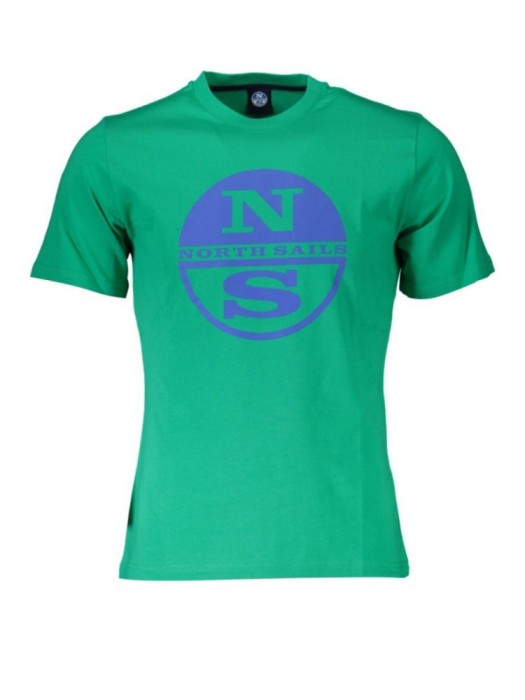 Tricou barbati, cu imprimeu cu logo, Regular fit, Verde deschis, M