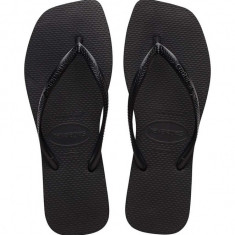 Havaianas slapi SQUARE femei, culoarea negru, cu toc plat, 4148301.0090